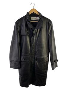 BALMAIN◆コート/M/レザー/BLK/6723A