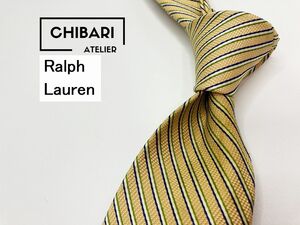 【美品】Ralph Lauren　ラルフローレン　レジメンタル柄 ネクタイ 3本以上 送料無料 メンズ ベージュ　1202057