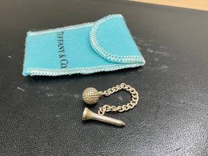 18128 TIFFANY シルバー カフリンクス ゴルフボールカフス ティーモチーフ ※説明と画像をご確認下さいませ！