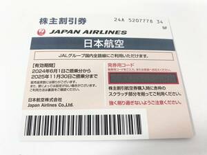 6867　JAL　優待券　2025年11月30日まで　JAPAN AIRLINES