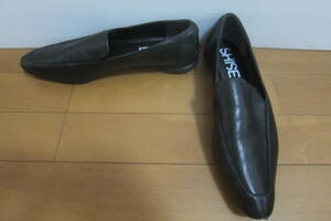 美品 SHISEI シーセイ 本革 靴 レディースシューズ スリッポン 黒 サイズ38(24-24.5㎝位) O2405B