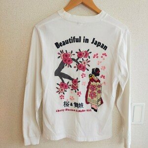 TAILOR TOYO テーラー東洋 TT62873 SUKA L/S T-SHIRT 長袖Tシャツ ロンT スカT スーベニア 桜 舞子 S相当 ホワイト(白)