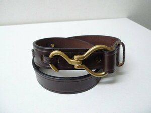 ◆TORY LEATHER トリー 2260 レザー フック　バックル ベルト 茶系 サイズ32 美