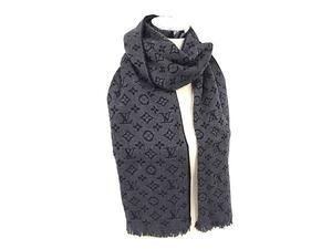 1円 ■新品■未使用■ LOUIS VUITTON ルイヴィトン マフラーモノグラム クラシック ウール100％ ストール アントラシット グレー系 AZ0806