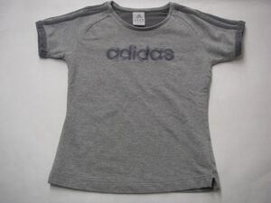 S182 adidas アディダス 半袖Tシャツ レディース Sサイズ グレー トレーニングウェア