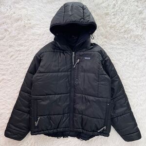 美品!!L相当●patagonia パタゴニア F01 84098 ナイロン 中綿 ダウンジャケット 黒/ブラック 2001 フード ドローコード 