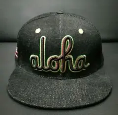 【美品】Aloha Army キャップ aloha SCRIPT デニム 黒