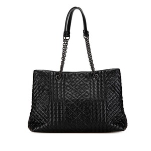 ボッテガヴェネタ イントレチャート チェーン ショルダーバッグ ブラック レザー レディース BOTTEGAVENETA 【中古】