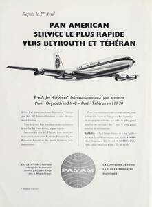 PAN AM パンナム パンアメリカン航空 広告 1960年代 Jet Clippers 広告 欧米 雑誌広告 ビンテージ ポスター風 インテリア フランス