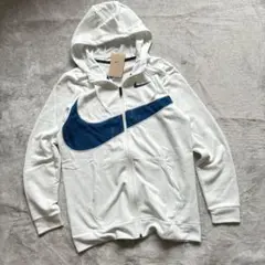 NIKE パーカー スウッシュ ジップ ホワイト ブルー L