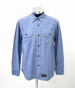 WTAPS ダブルタップス CELL LS / SHIRTS. COTTON. CHAMBRAY コットンシャンブレーワークシャツ 2 INDIGO WORK 長袖