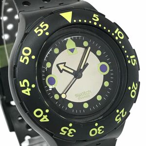 Swatch スウォッチ SCUBA200 スクーバ Black Wave ブラックウェーブ 腕時計 SDB102 クオーツ コレクション おしゃれ 電池交換済 動作確認済