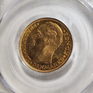 準高鑑定 PCGS MS63 1912 デンマーク 20クローナ金貨 フレデリック8世 アンティークコイン モダンコイン