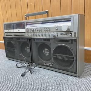 SHARP(シャープ) GF-919(GF-909) THE SEARCHER-W(サーチャー) FM/AM ステレオ ラジカセ Wカセット テープレコーダー 箱あり 当時物 中古