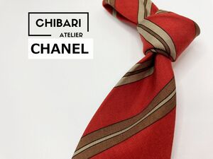 【超美品】CHANEL　シャネル　ロゴ＆レジメンタル柄 ネクタイ 3本以上 送料無料 メンズ ワインレッド系　1205144