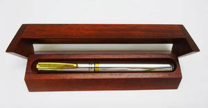 ◆ KYOCERA CERAMIC ボールペン キョーセラ セラミック 木製箱入り ゴールド×シルバー色 ◆300円で発送可能◆