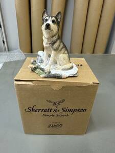 7M31 Sherratt＆Simpson シェラット＆シンプソン 英国 フィギュリン 置物 インテリア Siberian Husky シベリアンハスキー 89140 犬 Dog