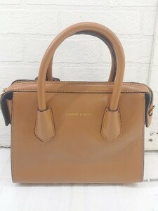 ◇ CHARLES & KEITH チャールズ＆キース 2WAY ショルダー ハンド バッグ キャメル レディース P