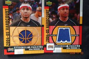 Allen Iverson 2004-05 Upper Deck Hardcourt Materials & Materials Combo ※2枚セット