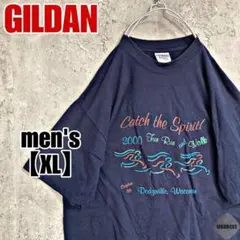 M71【GILDAN】プリントＴシャツ【メンズXL】ネイビー