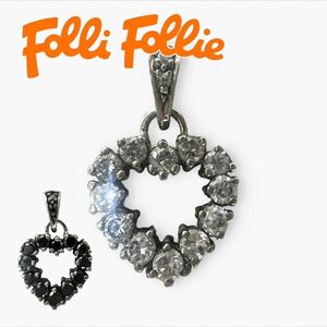 Folli Follie ハート ペンダントトップ SILVER 925 リバーシブル シルバー ネックレス フォリフォリ レディースアクセサリー 中古【4885】A