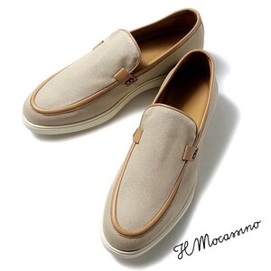 ◆【IL MOCASSINO(イルモカシーノ)/コットンキャンバス×レザースリッポンシューズ(PIETRASANTA)】[ilm2450011-39H]