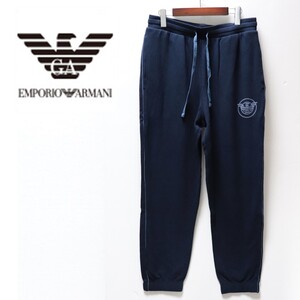 《EMPORIO ARMANI エンポリオ アルマーニ》新品 イーグルロゴ ストレッチ スウェットパンツ リラックスパンツ インポートL(W90~98) S0878