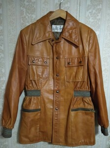 60s 70s hippie Vintage Leather Jacket hippie Canada ヒッピー カナダ製 レザージャケット レザーハーフコート グランジ ビンテージ