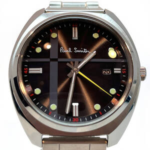 tu158 Paul Smith WATCH ポール・スミス アナログ ソーラー 腕時計 E111-T025170 ステンレス スチール 箱付き ※中古