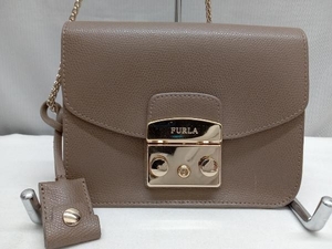 【美品】FURLA ショルダーバッグ フルラ ベージュ チェーンバッグ レディース ミニバッグ