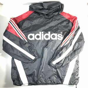 アディダス adidas シャカシャカ ナイロン パーカー メンズ M デサント 送料185円 やや美品 中古