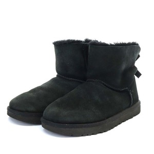 アグ オーストラリア UGG australia ミニ ベイリー ボウ 2 Mini Bailey Bow 2 ムートンブーツ ショート フラット スエード U8 黒 1016501