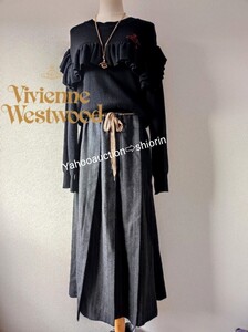 ヴィヴィアンウエストウッド 立体プリーツ 変則チェック ロングスカート VivienneWestwood REDLABEL 