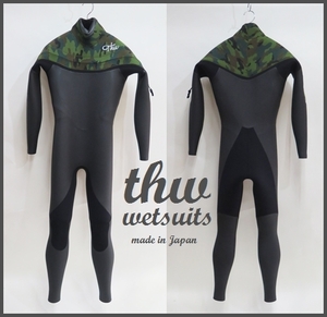 5×3㎜セミドライ/ロングチェストジップ【thw wetsuits】最新軽量伸縮起毛素材　ウェットスーツ/サンセットサーフ　【カラーオーダー可能】