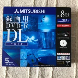 【未使用】MITSUBISHI 録画用DVD-R DL 2-8倍速 8.5GB 215分　片面2層 5枚 VHR21HDSP5