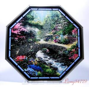 Glassmasters Thomas Kinkade Bridge of Faith トーマスキンケード 信仰の橋 ステンドグラス グラスマスターズ 複製品 特大 8角形 希少