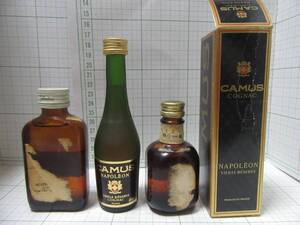 レアミニボトル３本◆ＢＡＬＬＡＮＴＩＮＥＳ、CAMUS NAPOLEON カミュ ナポレオン コニャック 、ＯＬＤ　ＰＡＲＲ　自宅保管商品Ｈ7７