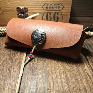 【革族工房】エイジングを楽しむ◆handmadeleather眼鏡ケース◆Kokopellidesign◆ヌメ床oilレザー