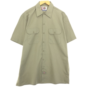 古着 ディッキーズ Dickies A LEGEND IN WORK 半袖 ワークシャツ メンズL /eaa450311 【SS2409_50%】