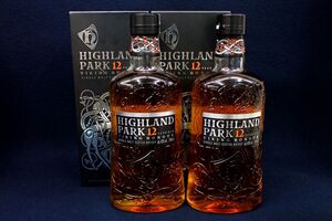 ▲古酒126 HIGHLAND PARK ハイランドパーク 12年 2本セット▲未開栓/箱付/ウイスキー/ヴァイキング・オナー/40%/700ml/消費税0円