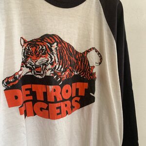 アメリカ古着 80年代 ビンテージ デトロイト タイガース 七分袖 ラグラン Tシャツ U.S Used Clothing 80s Vintag Detroit Tigers Tee