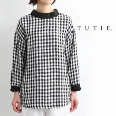 【値下げ】TUTIE.ツチエ★モノトーンリネンプルオーバー(ブラックギンガム)