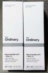 ■送料無料■2本組 The Ordinary ナイアシンアミド10% + 亜鉛1% 30ml ジオーディナリー ジ・オーディナリ