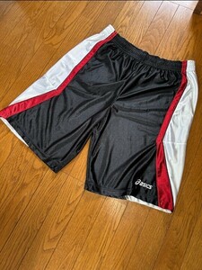 アシックス Oサイズ XLバスケット ショーツバスパン　プラクティスパンツ ショートパンツ ブラックホワイトレッド