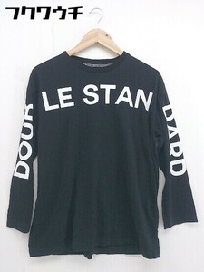 ◇ ESSENTIAL DOUBLE STANDARD CLOTHING プリント 長袖 Tシャツ サイズ F ブラック ホワイト メンズ