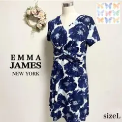 EMMA JAMES NEW YORK Vネックワンピース　ジャージー生地