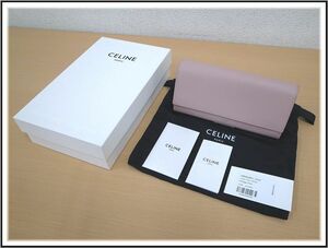 3047T 【本物保証】 CELINE セリーヌ　ラージ フラップ ウォレット　ヴィンテージピンク　10B563BEL.25VP　二つ折り長財布　美品