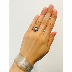 超希少!!VINTAGE NAVAJO 1930’s MOTHER OF PERAL STERLING SILVER RING USA ZUNIビンテージナバホマザーオブパールシルバーリング 11号