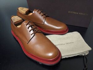 ボッテガヴェネタ 40 BOTTEGA VENETA ライトブラウン プレーントゥ ソフトドレスシューズ 箱付 9724