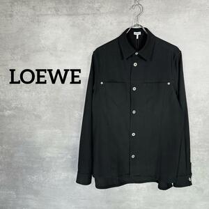 『LOEWE』 ロエベ (37) レザーパッチ シャツ